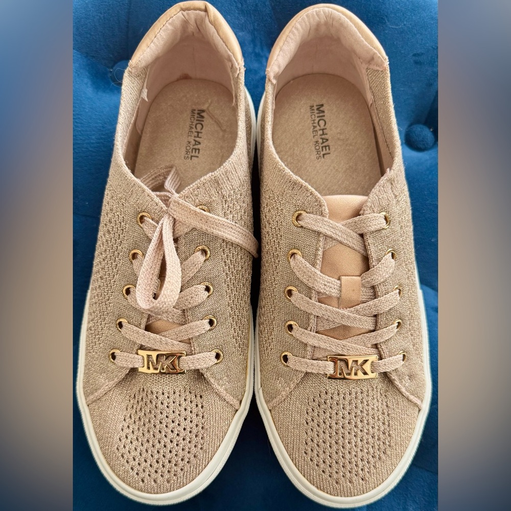 Michael Kors Women's/Youth Rose Gold Metallic Canvas Sneakers